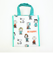 スヌーピー スクエアランチバッグ(M) BE HAPPY アイボリー SNOOPY