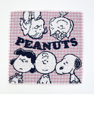 スヌーピー ミニタオル サークル柄 ピンク 西川 日本製 SNOOPY