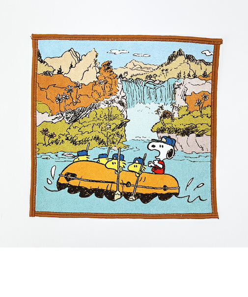 スヌーピー ラフティング ミニタオル ブルー 西川 日本製 SNOOPY