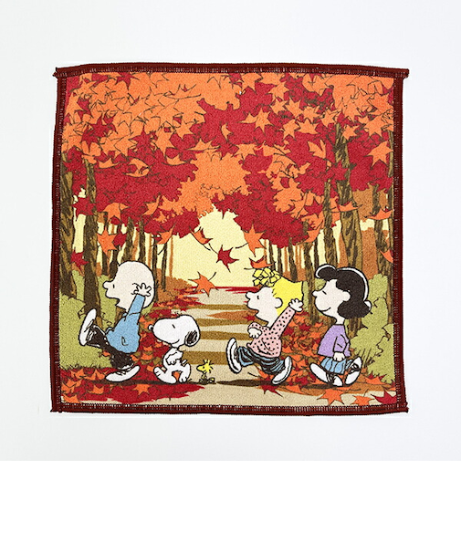 スヌーピー 街路樹 ミニタオル レッド 西川 日本製 SNOOPY