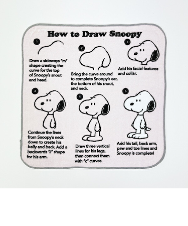 スヌーピー ドローイング柄 ミニタオル ピンク 西川 SNOOPY