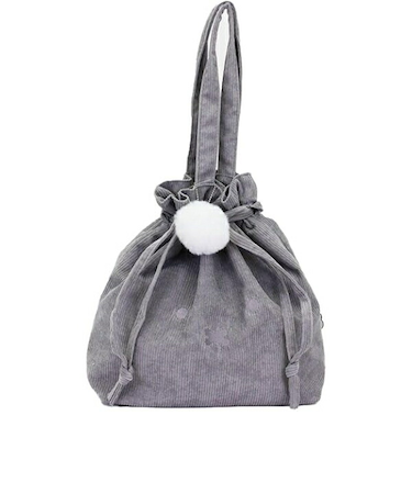 ミッフィー miffy コーデュロイ巾着トートバッグ (フェイスグレー)