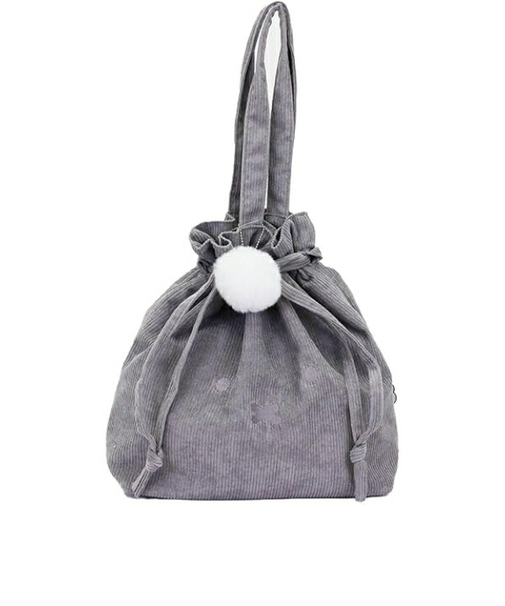 ミッフィー miffy コーデュロイ巾着トートバッグ (フェイスグレー)
