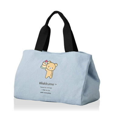 リラックマ  サイドボタンミニトートバッグ (ブルー)