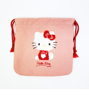 サンリオ ハローキティ サガラ刺繍巾着ポーチ Sanrio