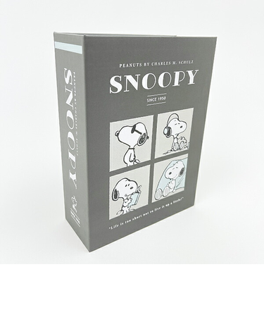 スヌーピー ブック型ボックス ショートワイド グレー SNOOPY
