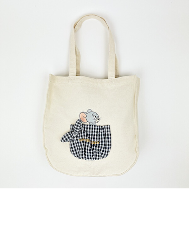 トムとジェリー タフィー おむつキャンバストートバッグ ブラック トムジェリ