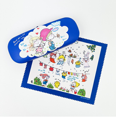 水森亜土 メガネケース フタリ (ブルー)