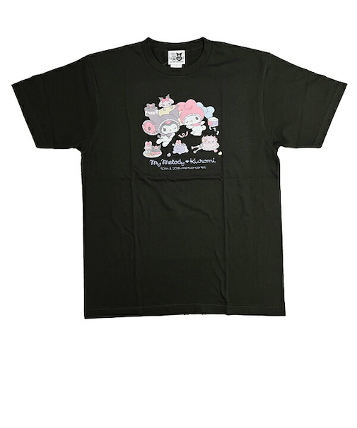 サンリオ マイメロディ50th ＆クロミ20th エンジェルTシャツ(L) ブラック アパレル Sanrio