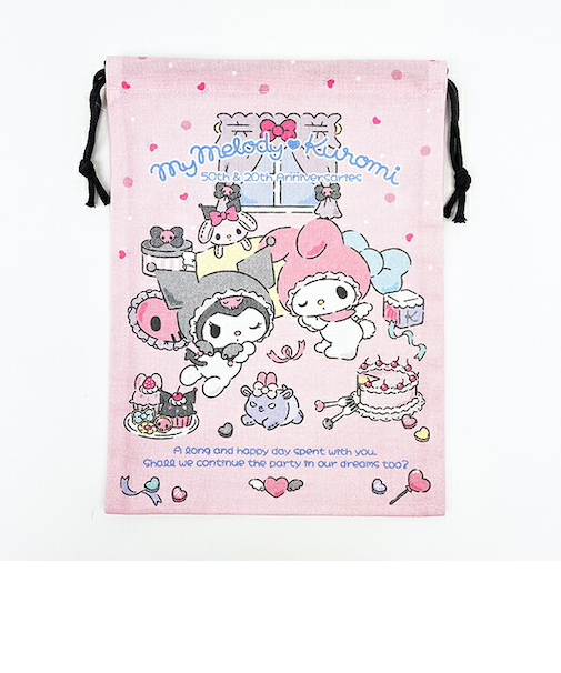サンリオ マイメロディ50th ＆クロミ20th エンジェル巾着 日本製 Sanrio
