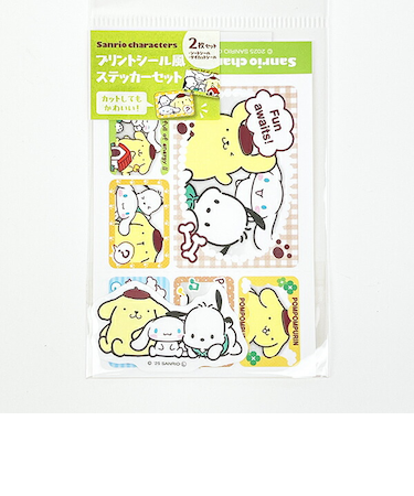 サンリオ 集合 プリントシール風ステッカーセット 日本製 Sanrio