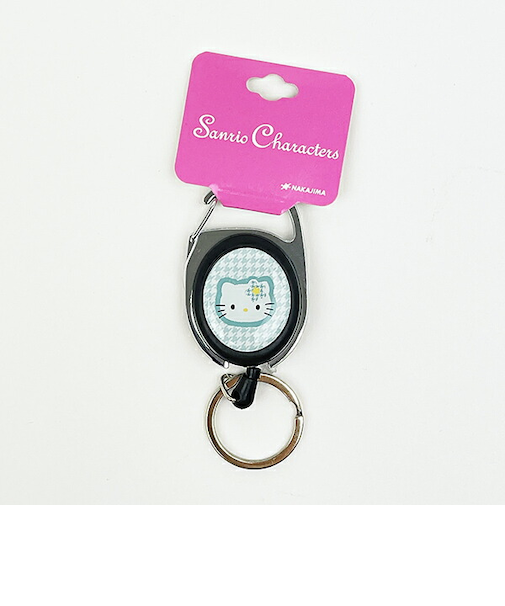 サンリオ ハローキティ メタルリール カオハナ グリーン キーホルダー Sanrio