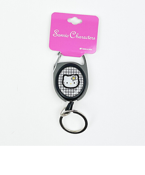 サンリオ ハローキティ メタルリール カオハナ ブラック キーホルダー Sanrio