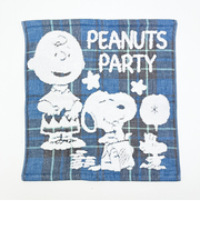 スヌーピー ウォッシュタオル ブルー チェック 今治タオル 西川 日本製 SNOOPY
