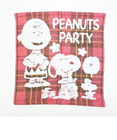 スヌーピー ウォッシュタオル レッド チェック 今治タオル 西川 日本製 SNOOPY