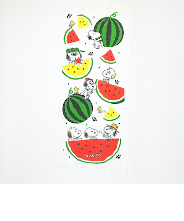 スヌーピー ふんわりガーゼタオル フェイスタオル スイカ 西川 SNOOPY
