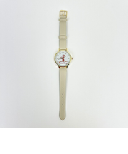 おさるのジョージ ベーシックレザーウォッチ ホワイト 時計