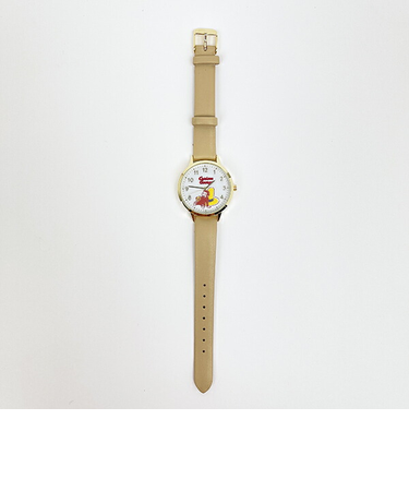 おさるのジョージ ベーシックレザーウォッチ ベージュ 時計