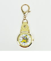 ミニオンズ レザーキーチェーンウォッチ イエロー 時計