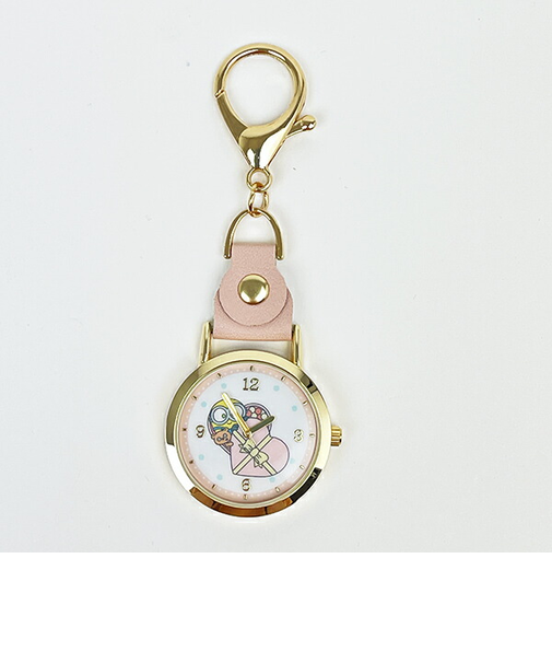 ミニオンズ レザーキーチェーンウォッチ ピンク 時計
