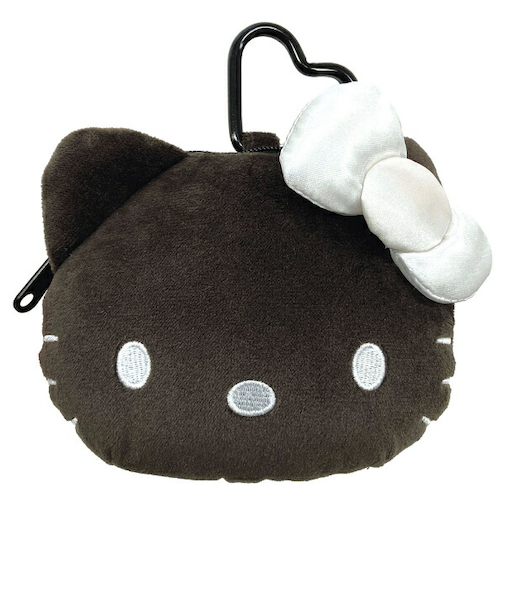 サンリオ モノクロ ハローキティ カラビナ付きぬいぐるみファスナーマスコット ポーチ Sanrio