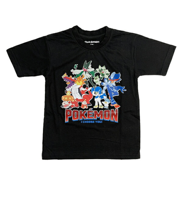 ポケットモンスター Tシャツ(130cm) 御三家集合 ブラック キッズ ポケモン アパレル