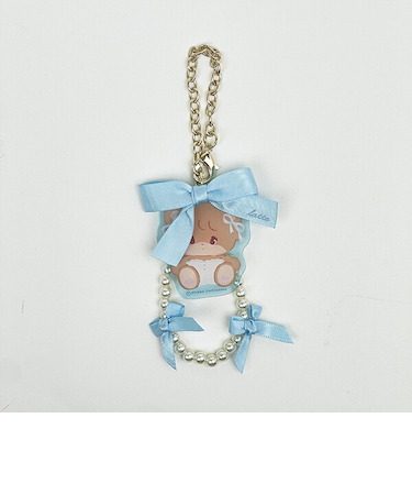 mikko illustrations ミッコ ラテ アクリルキーホルダー (ブルー)