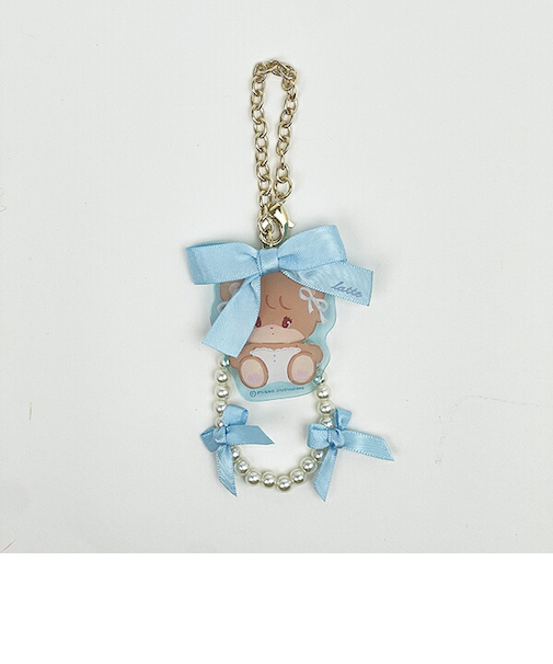 mikko illustrations ミッコ ラテ アクリルキーホルダー (ブルー)