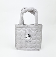 サンリオ ハローキティ モノトーン トートバッグ ライトグレー ランチ Sanrio