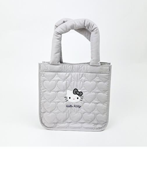 サンリオ ハローキティ モノトーン トートバッグ ライトグレー ランチ Sanrio