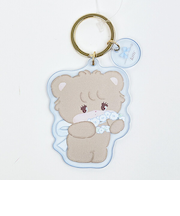 mikko illustrations ミッコ ラテ アクリル染色キーホルダー (ブルー)