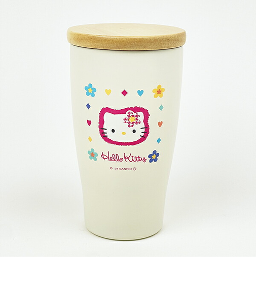 サンリオ ハローキティ 50th カオハナ 木蓋つきステンレスタンブラー ホワイト Sanrio