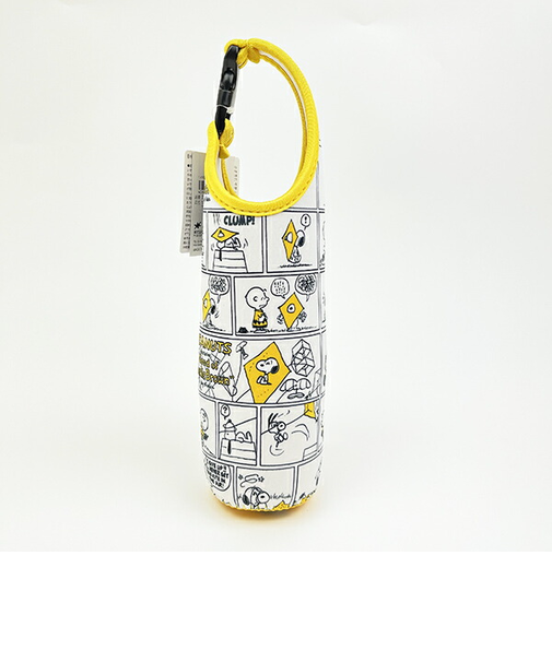 スヌーピー コミック柄 ペットボトルカバー イエロー PEANUTS 75th