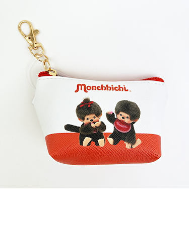 モンチッチ 三角ミニポーチ レッド