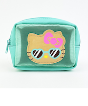 サンリオ ハローキティ 日焼けシリーズ メッシュポケット付ポーチ ミント 平成レトロ