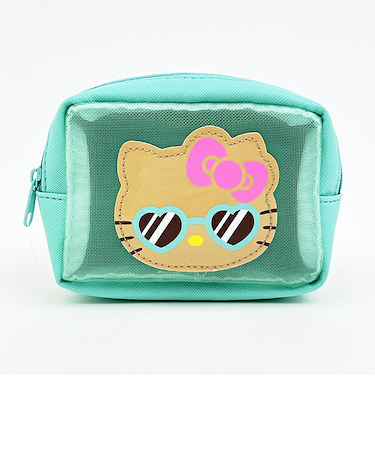 サンリオ ハローキティ 日焼けシリーズ メッシュポケット付ポーチ ミント 平成レトロ