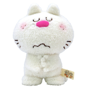 水森亜土 ぬいぐるみ ねこ S ホワイト マスコット 人形 あどちゃん