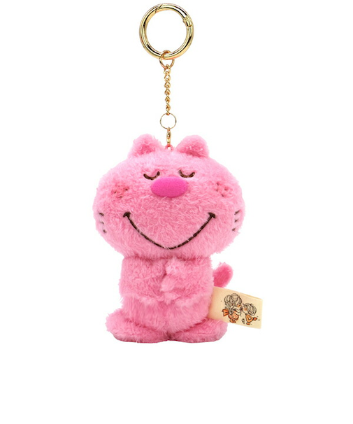 水森亜土 マスコット ねこ キーチェーン ピンク ぬいぐるみ あどちゃん