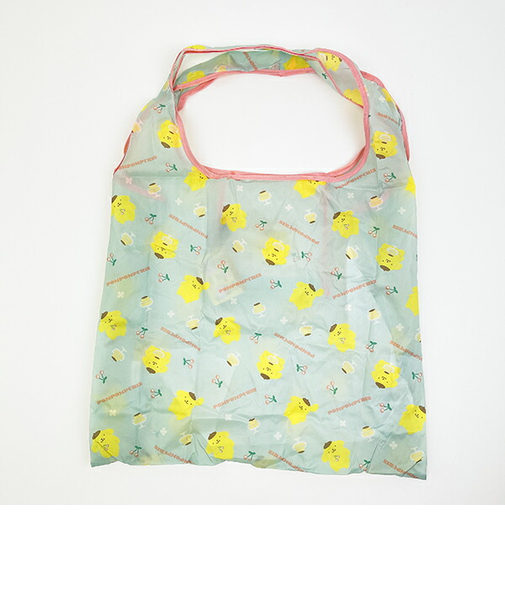 サンリオ ポムポムプリン ポケット付きエコバッグ かばん お買い物 グリーン