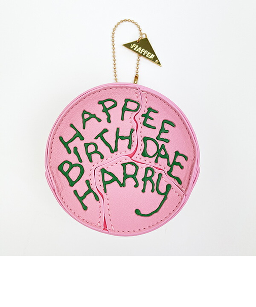 ハリーポッター バースデーケーキ ダイカットポーチ ピンク