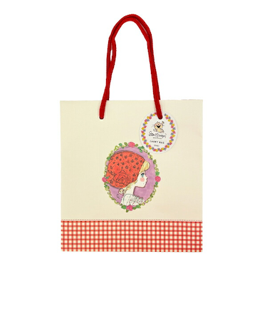 水森亜土 キャリーバッグ(M) 赤いスカーフ 紙袋