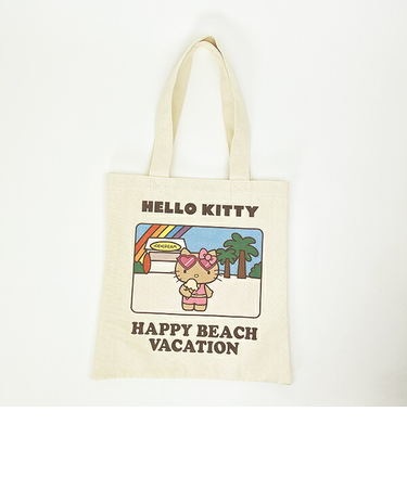 サンリオ ハローキティ 日焼け キティ A4トートバッグ アイボリー Sanrio