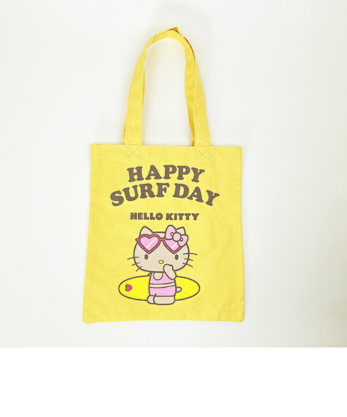 サンリオ ハローキティ 日焼け キティ A4トートバッグ イエロー Sanrio