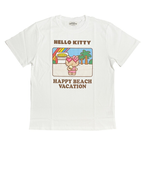 日焼けキティ/ハローキティ Tシャツ ホワイト 日焼けキティ/ハローキティ Tシャツ ホワイト サンリオ ハロー