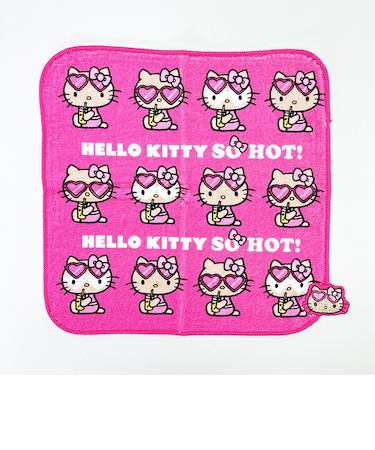 サンリオ ハローキティ 日焼け キティ 刺繍ハンドタオル ジュース ハンカチ Sanrio