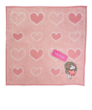 水森亜土 ハートのプレゼント ハンドタオル (ピンク) ハンカチ