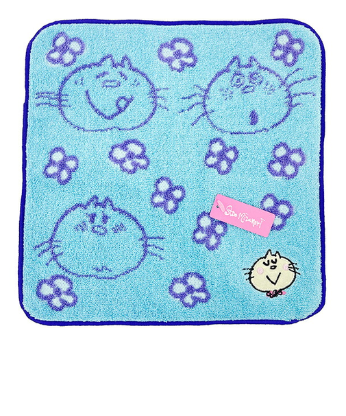 水森亜土 みーたん ハンドタオル (ブルー) ハンカチ