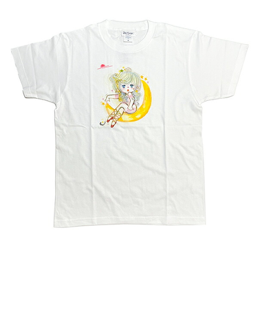 水森亜土 ツキ 半袖Tシャツ(M) ホワイト アパレル