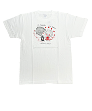 水森亜土 マリンカップル 半袖Tシャツ(M) ホワイト アパレル