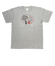 水森亜土 マリンカップル 半袖Tシャツ(M) グレー アパレル